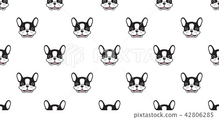 dog seamless pattern vector french bulldog pug red 42806285