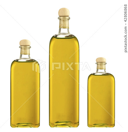 Olive oil bottles isolated on white background 42806868