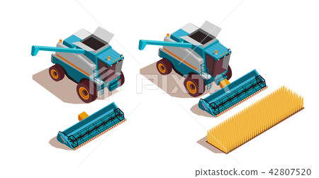 Agricultural Machines Isometric Set - Stock Illustration [42807520] - PIXTA
