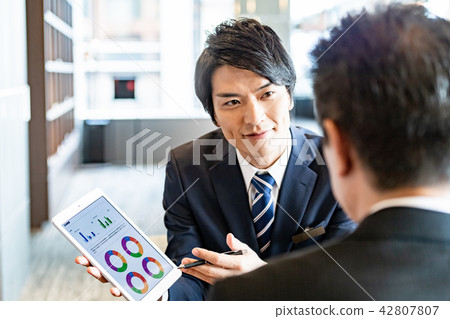 商人，微笑，接待，顧問 42807807