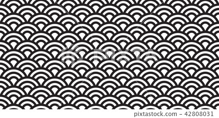 japan ocean wave line seamless pattern isolated - Stock Illustration ...