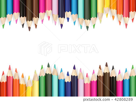 Colorful Pencils on White Background 42808289