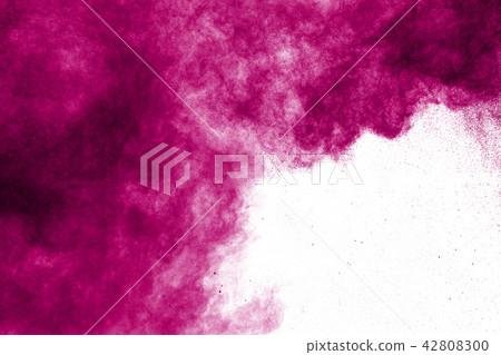 Pink red powder explosion isolated on white. Pink red powder explosion isolated on white. 42808300