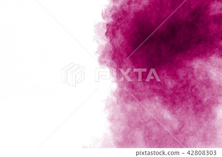Pink red powder explosion isolated on white. Pink red powder explosion isolated on white. 42808303