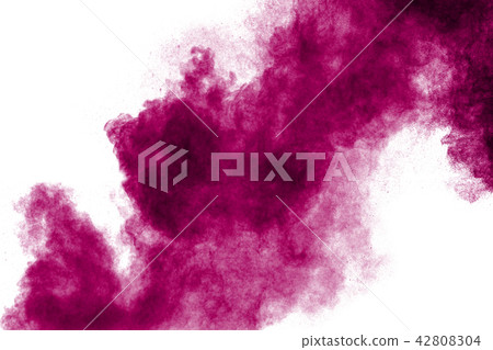 Pink red powder explosion isolated on white. Pink red powder explosion isolated on white. 42808304
