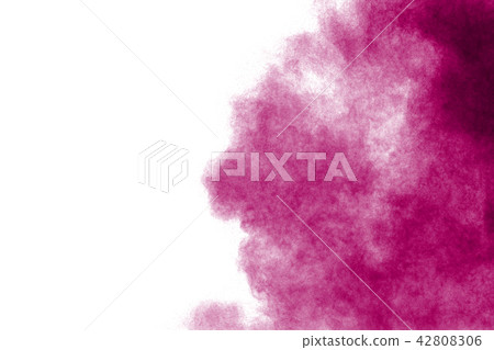 Pink red powder explosion isolated on white. Pink red powder explosion isolated on white. 42808306