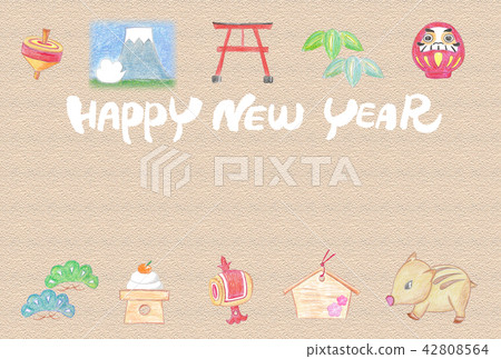 野生動物卡片新年快樂 42808564