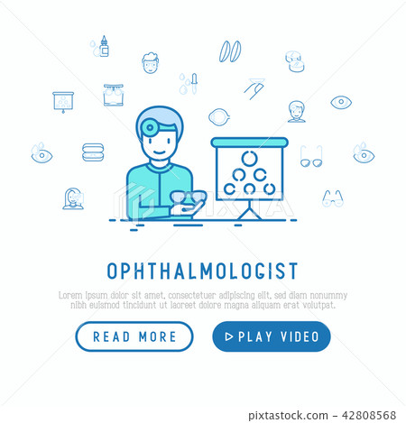 Ophthalmologist with board for vision exam 42808568