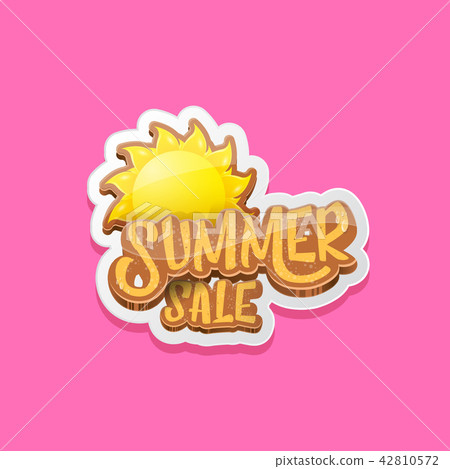 summer sale label or tag isolated on pink background. Pink Summer sale discount poster, sticker summer sale label or tag isolated on pink background. Pink Summer sale discount poster, sticker 42810572