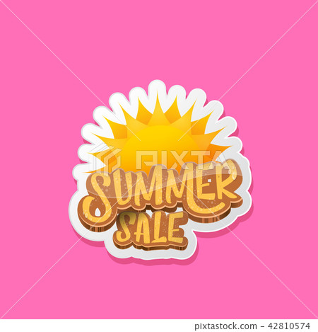 summer sale label or tag isolated on pink background. Pink Summer sale discount poster, sticker summer sale label or tag isolated on pink background. Pink Summer sale discount poster, sticker 42810574