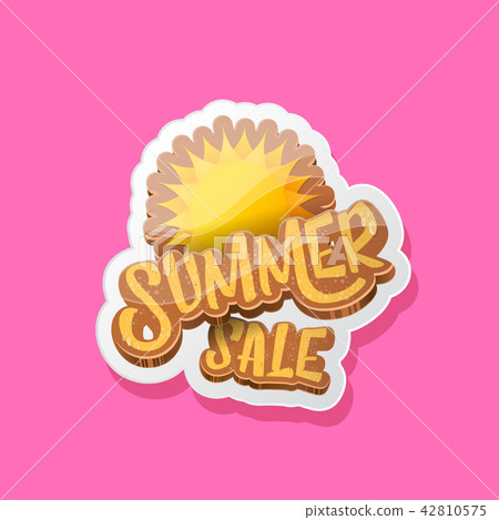 summer sale label or tag isolated on pink background. Pink Summer sale discount poster, sticker summer sale label or tag isolated on pink background. Pink Summer sale discount poster, sticker 42810575