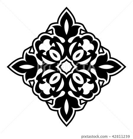 Damask graphic ornament. Floral design element. Damask graphic ornament. Floral design element. 42811239