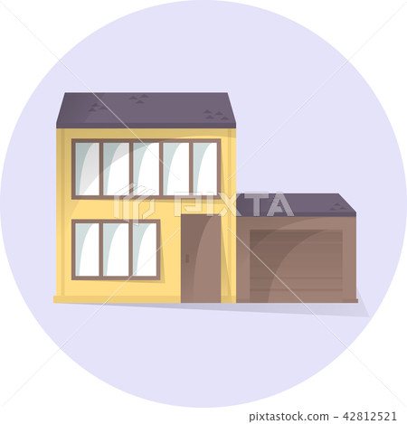 House with garage flat illustration, building House with garage flat illustration, building 42812521