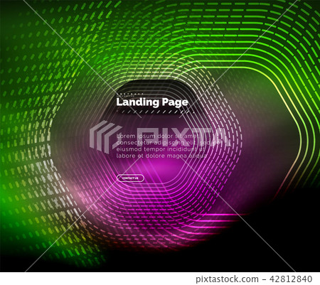 Neon glowing techno hexagon shape lines, hi-tech futuristic abstract background, landing page Neon glowing techno hexagon shape lines, hi-tech futuristic abstract background, landing page 42812840