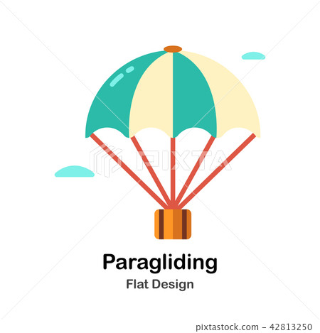 Paragliding Flat Icon 42813250