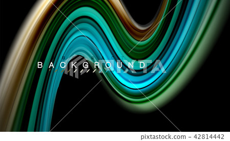 Fluid colors abstract background, twisted liquid design on black, colorful marble or plastic wave 42814442