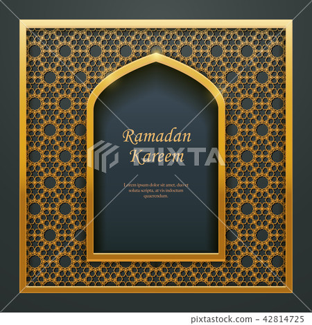 Ramadan Kareem Islamic golden door window tracery Ramadan Kareem Islamic golden door window tracery 42814725