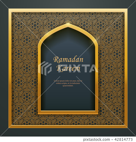 Ramadan Kareem Islamic golden door window tracery Ramadan Kareem Islamic golden door window tracery 42814773