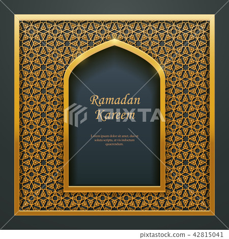 Ramadan Kareem Islamic golden door window tracery Ramadan Kareem Islamic golden door window tracery 42815041