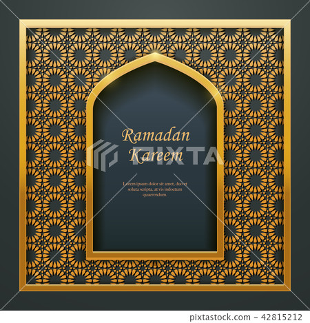 Ramadan Kareem Islamic golden door window tracery Ramadan Kareem Islamic golden door window tracery 42815212