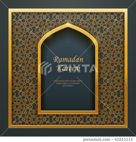 Ramadan Kareem Islamic golden door window tracery Ramadan Kareem Islamic golden door window tracery 42815213