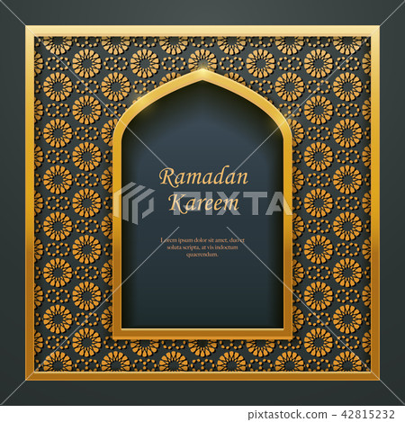 Ramadan Kareem Islamic golden door window tracery Ramadan Kareem Islamic golden door window tracery 42815232