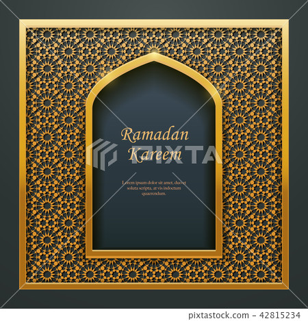 Ramadan Kareem Islamic golden door window tracery Ramadan Kareem Islamic golden door window tracery 42815234