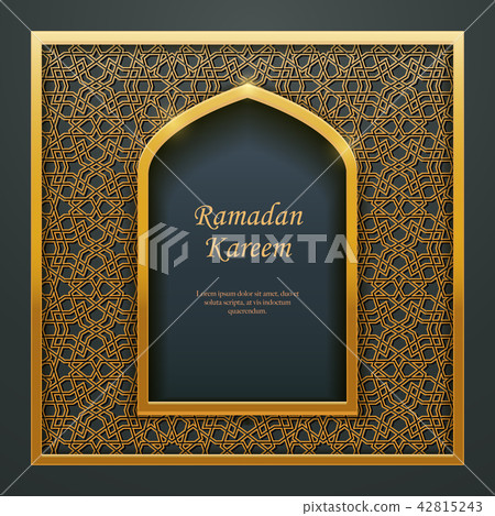 Ramadan Kareem Islamic golden door window tracery Ramadan Kareem Islamic golden door window tracery 42815243