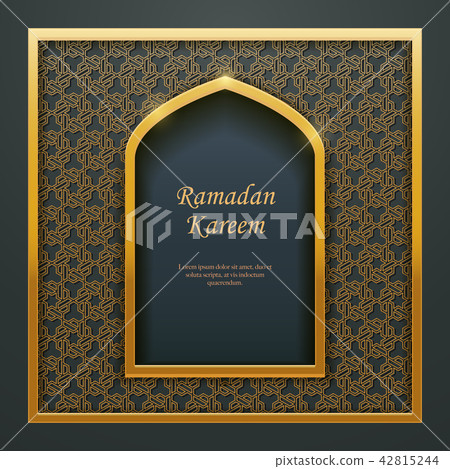 Ramadan Kareem Islamic golden door window tracery 42815244