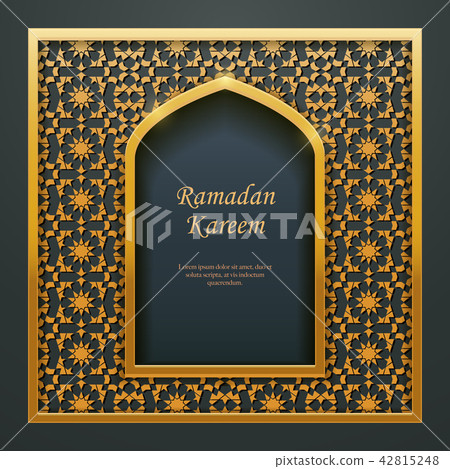 Ramadan Kareem Islamic golden door window tracery Ramadan Kareem Islamic golden door window tracery 42815248