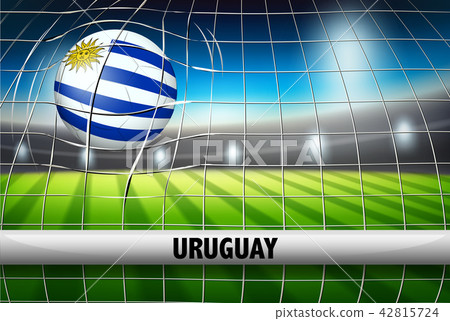 Uruguay soccer ball flag 42815724