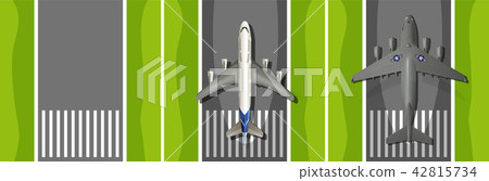 Airplane taking off runway Airplane taking off runway 42815734