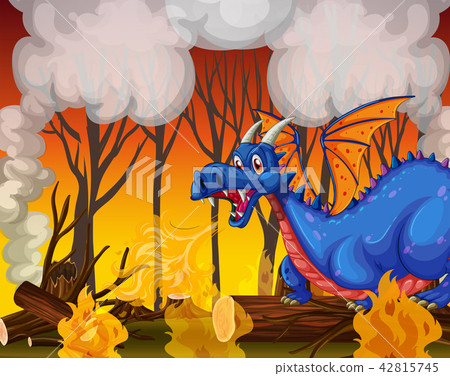 Dragon buring the forest Dragon buring the forest 42815745