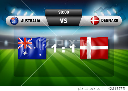 Australia vs Denmark soccer board concept Australia vs Denmark soccer board concept 42815755