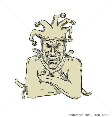 Crazy Court Jester Straitjacket Drawing 42816660