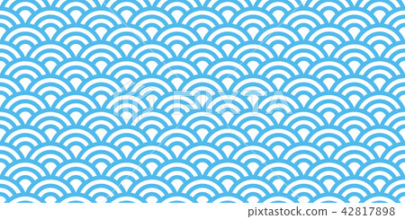 japan wave seamless pattern vector ocean line - Stock Illustration ...