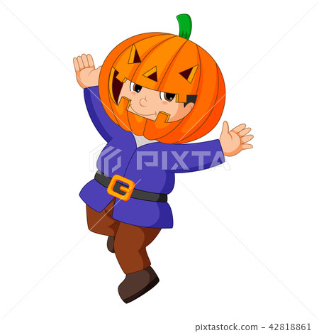 Cute Kid Wearing Scarecrow Costume Cute Kid Wearing Scarecrow Costume 42818861
