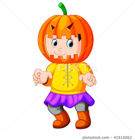Cute Kid Wearing Scarecrow Costume Cute Kid Wearing Scarecrow Costume 42818862