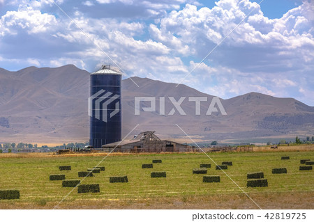 Grain silo on a farm in Utah Valley Grain silo on a farm in Utah Valley 42819725