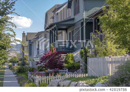 Homes in Daybreak on suburban street 42819786