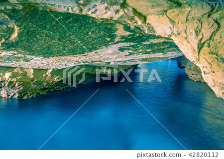 Natural grottoes in cave with calm sea, Israel 42820112
