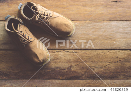 Leather shoes on the wooden floor. Leather shoes on the wooden floor. 42820819