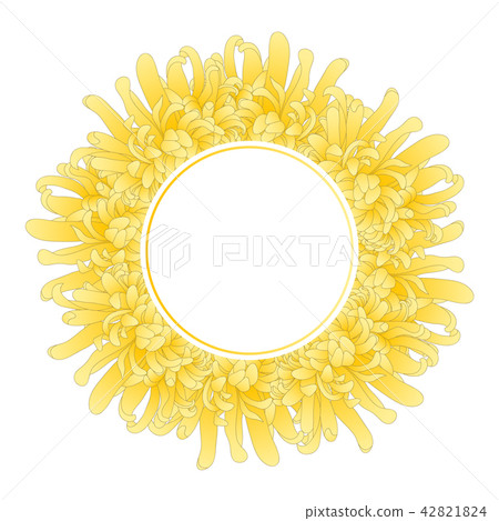 Yellow Chrysanthemum Flower Banner Wreath 42821824