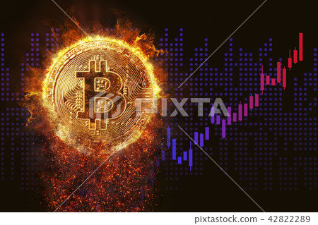 Virtual currency, rising bit coin chart 42822289