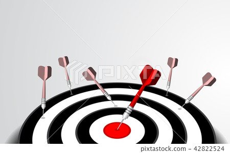 Darts target vector. Shooting target in the center Darts target vector. Shooting target in the center 42822524