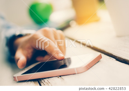 Businessman working with for smartphone 42822853