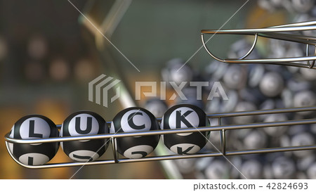 Lottery balls make up LUCK word. 3D rendering Lottery balls make up LUCK word. 3D rendering 42824693