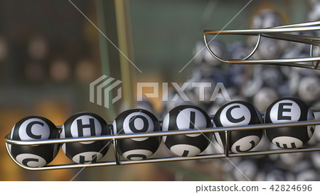 Lotto balls make up CHOICE word. 3D rendering Lotto balls make up CHOICE word. 3D rendering 42824696