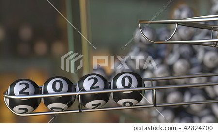 Lotto balls make up 2020 number. 3D rendering Lotto balls make up 2020 number. 3D rendering 42824700