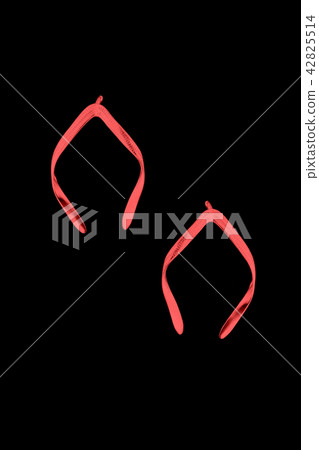 Striped rubber flip flops, isolated. Style Striped rubber flip flops, isolated. Style 42825514